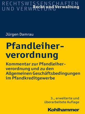 cover image of Pfandleiherverordnung